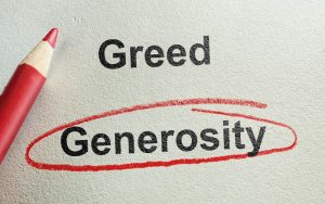 greed generosity